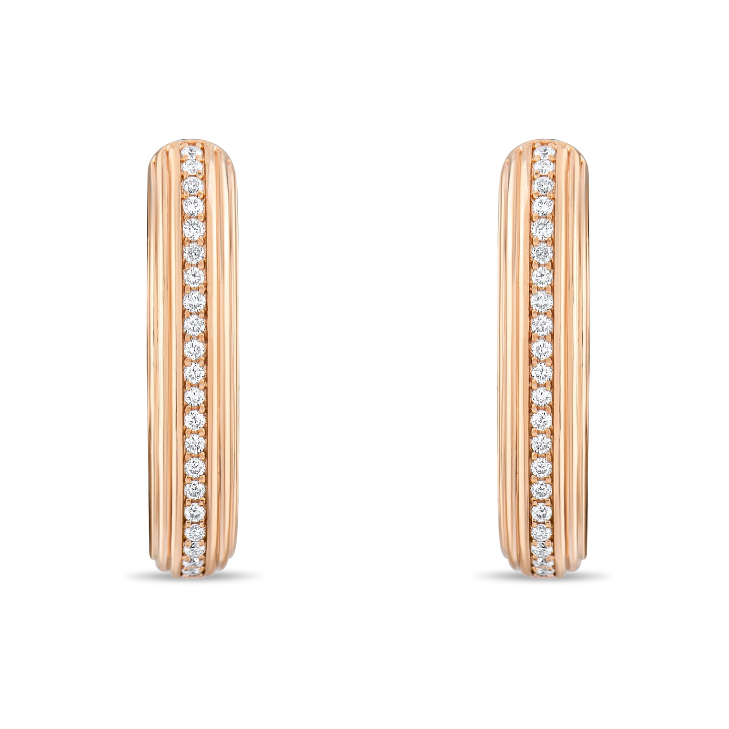 0,26 Karat Çizgili Ataş Pırlanta Küpe - Arvi Jewellery