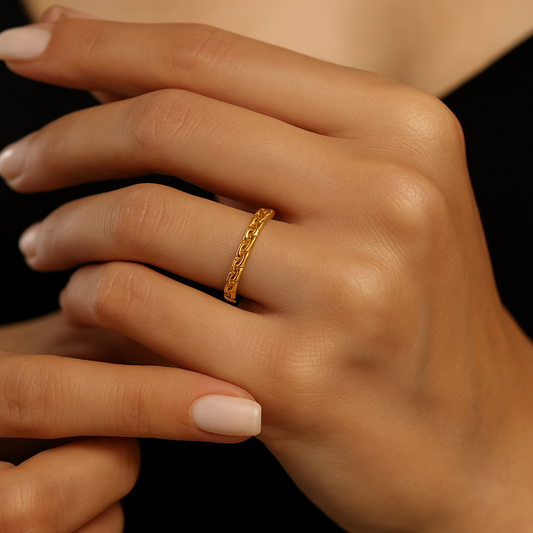 Altın Zincir Yüzük - Arvi Jewellery