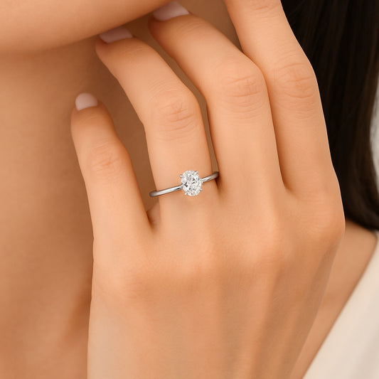 0,40 Karat Oval Pırlanta Tektaş Yüzük GIA Sertifikalı - Arvi Jewellery
