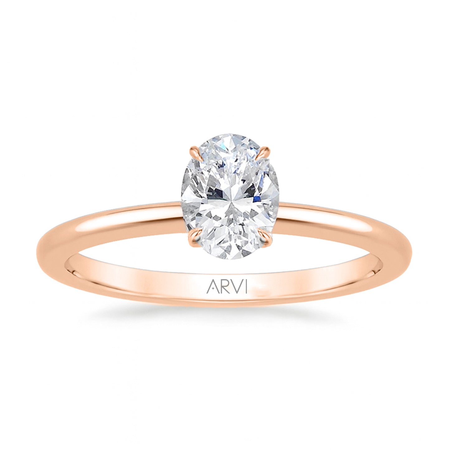 0,70 Karat Oval Pırlanta Tektaş Yüzük HRD Sertifikalı - Arvi Jewellery