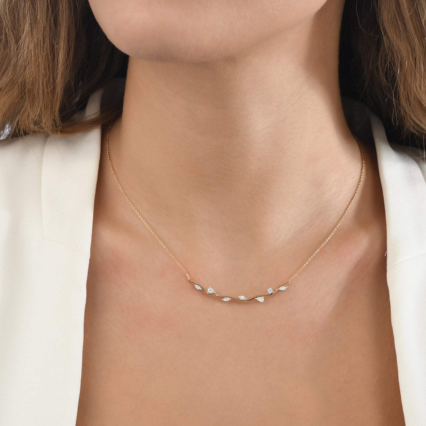 0,31 Karat Pırlanta Dal Kolye - Arvi Jewellery