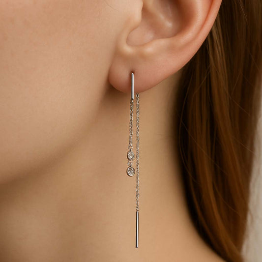 Çift Tohum Pırlanta Küpe - Arvi Jewellery