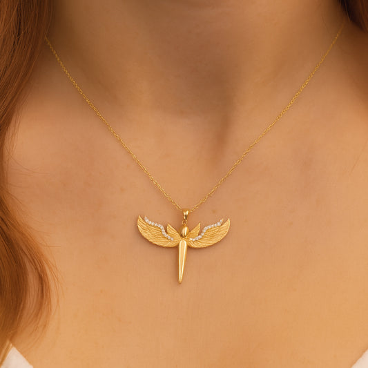 0,06 Karat Pırlanta Melek Kolye - Arvi Jewellery