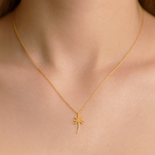 0,02 Karat Pırlanta Palmiye Kolye 2 - Arvi Jewellery
