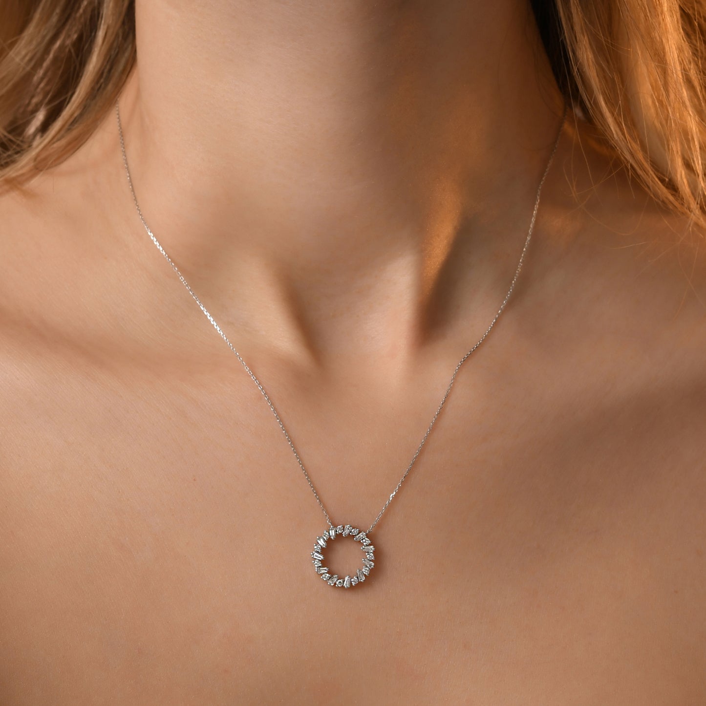 0,38 Karat Baget Pırlanta Kolye - Arvi Jewellery