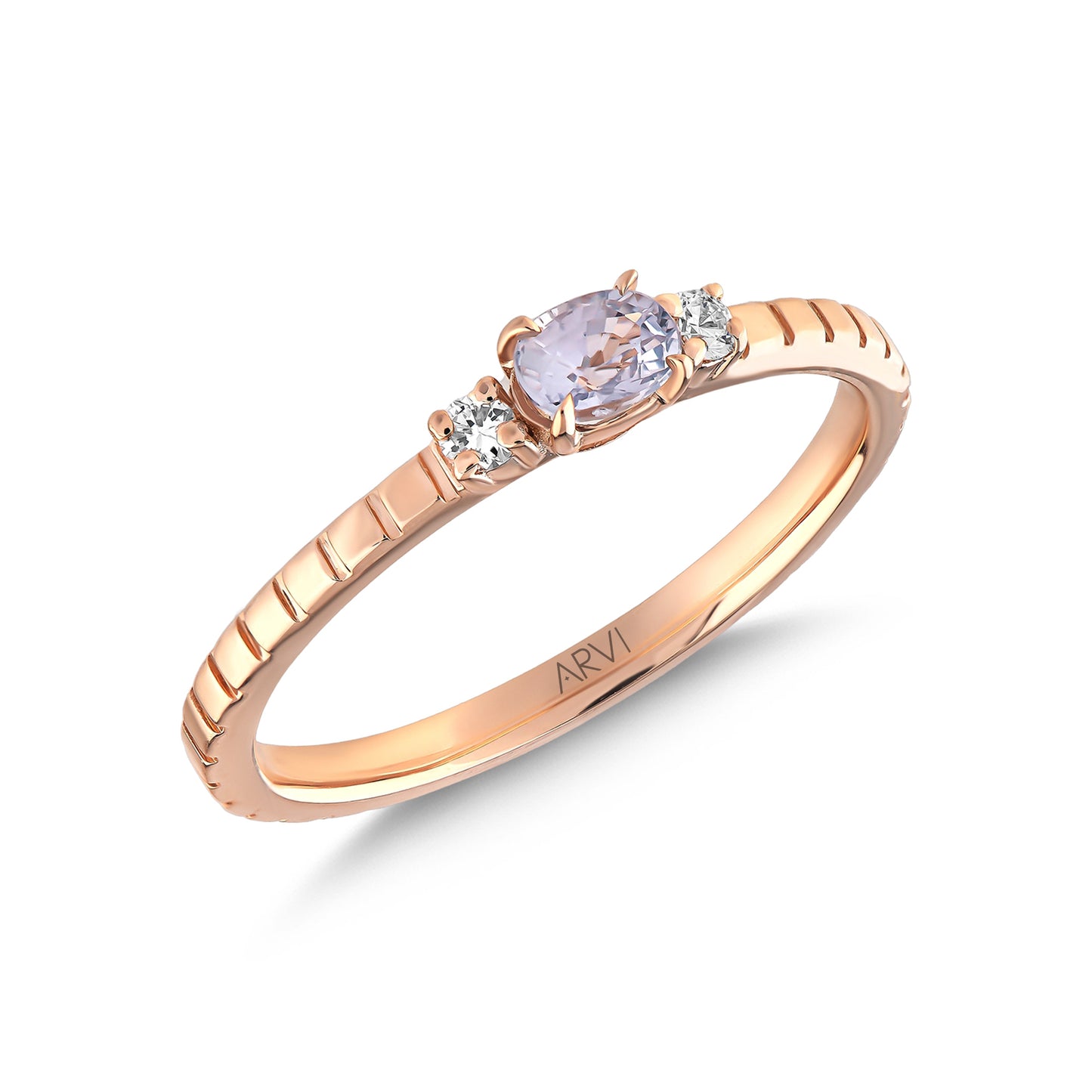 0,30 Karat Gökkuşağı 9 Mavi Safir Pırlanta Yüzük - Arvi Jewellery