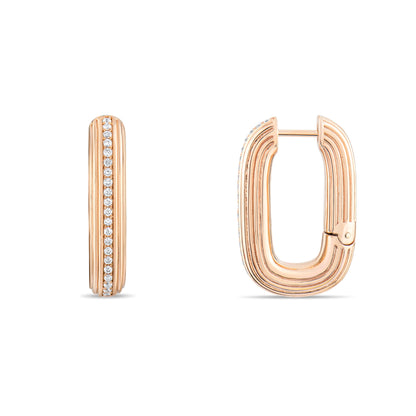 0,26 Karat Çizgili Ataş Pırlanta Küpe - Arvi Jewellery