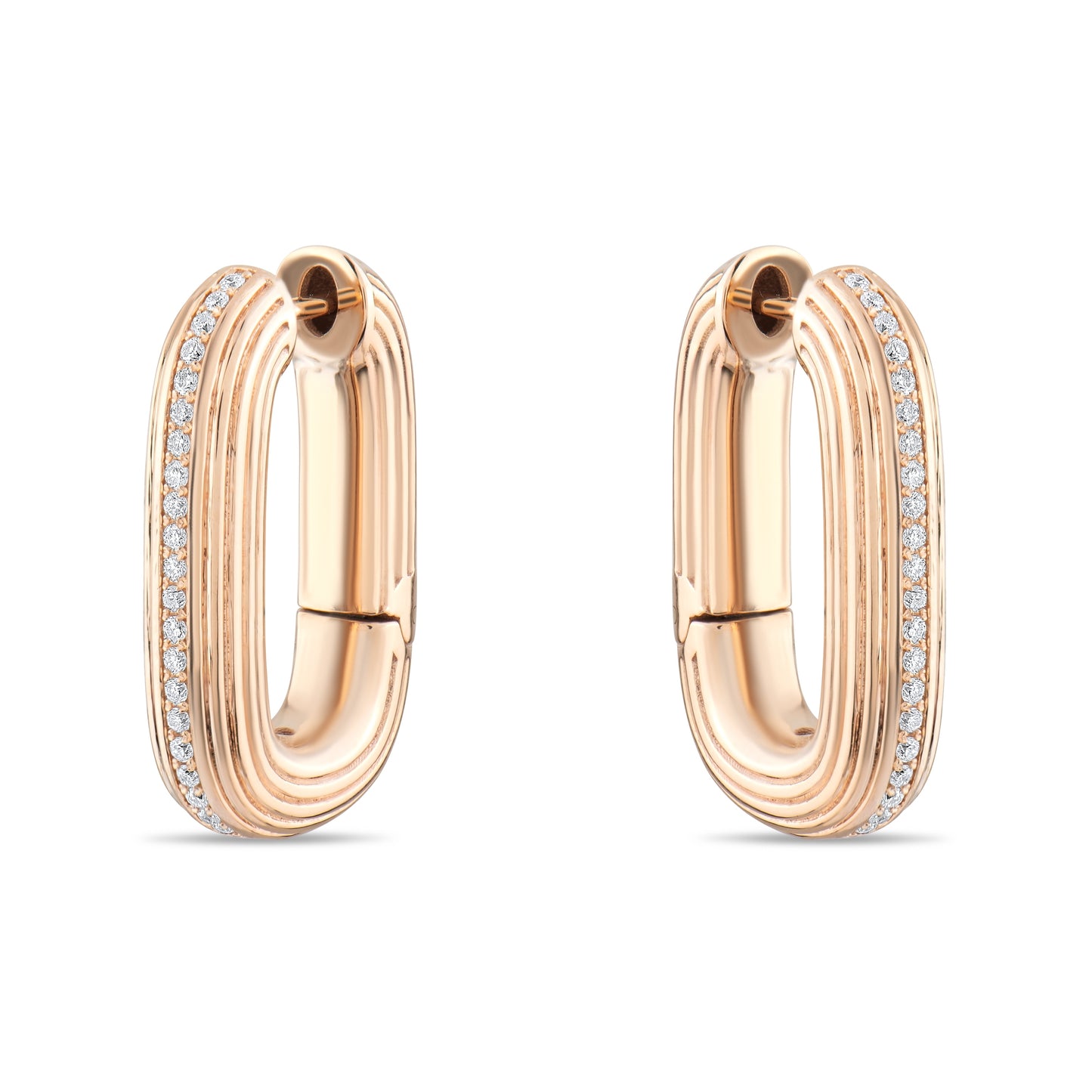 0,26 Karat Çizgili Ataş Pırlanta Küpe - Arvi Jewellery