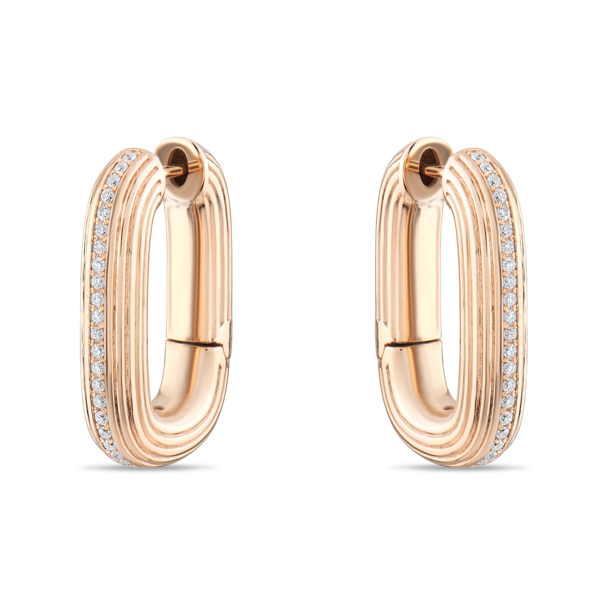 0,26 Karat Çizgili Ataş Pırlanta Küpe - Arvi Jewellery