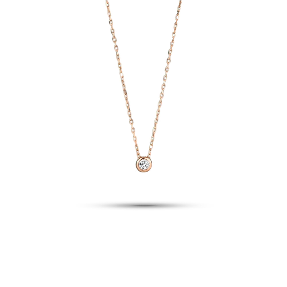 0,15 Karat Tektaş Pırlanta Kolye - Arvi Jewellery