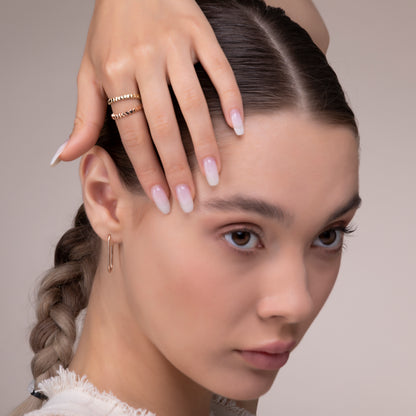 Sıralı Yıldız Altın Yüzük 1 - Arvi Jewellery