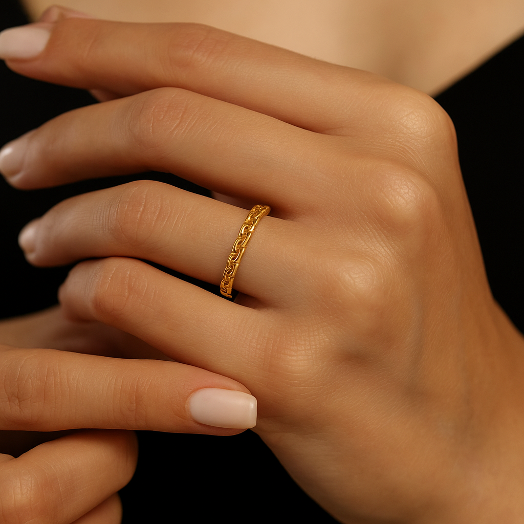 Altın Zincir Yüzük - Arvi Jewellery