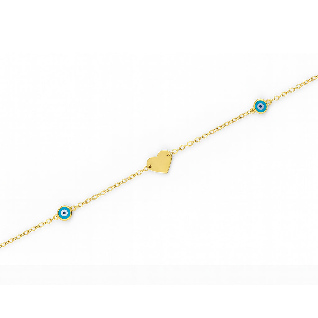 Altın Kalp Bilezik - Arvi Jewellery