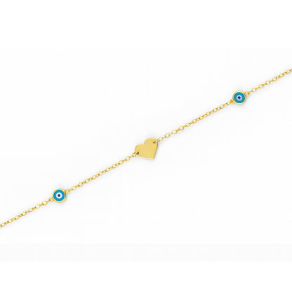 Altın Kalp Bilezik - Arvi Jewellery