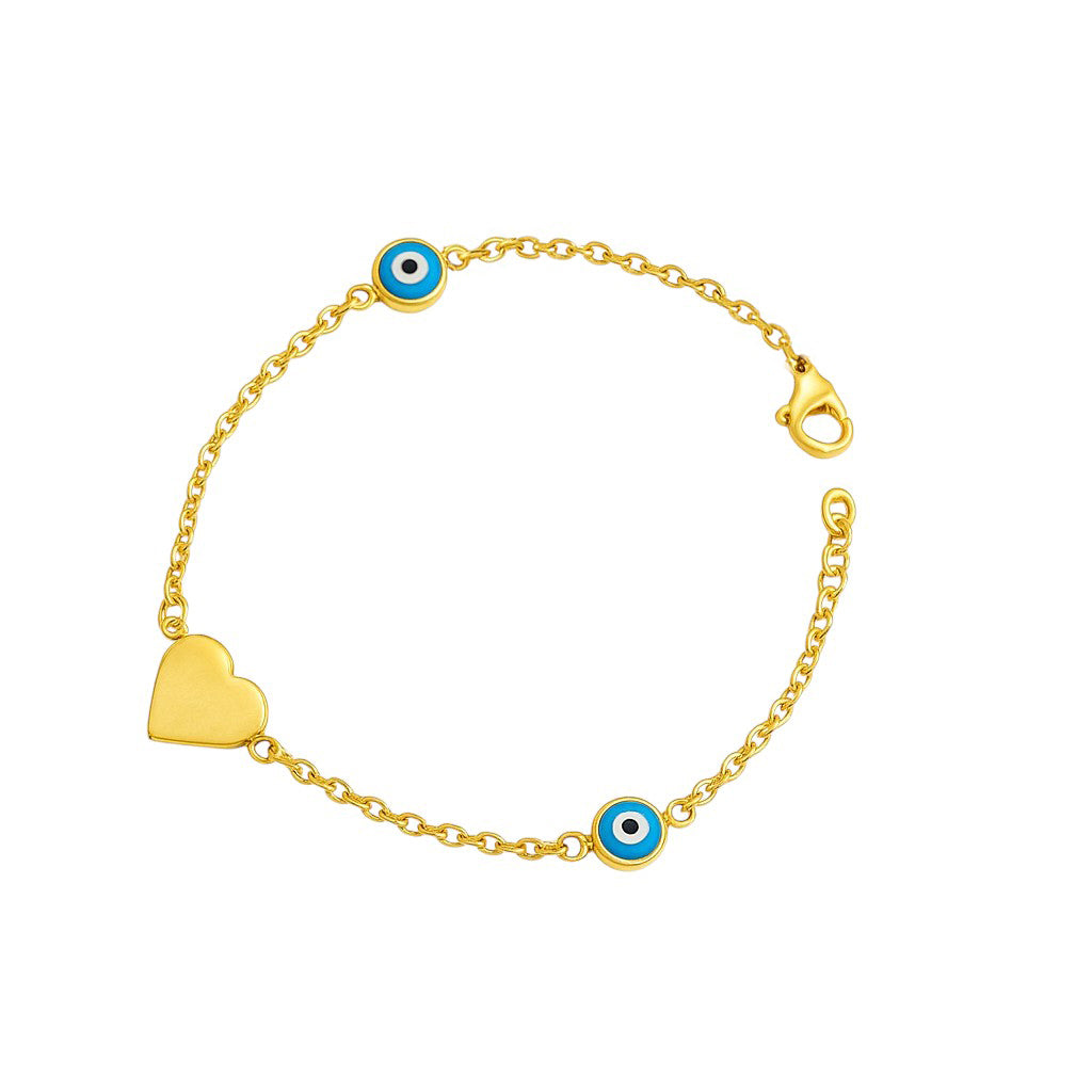 Altın Kalp Bilezik - Arvi Jewellery