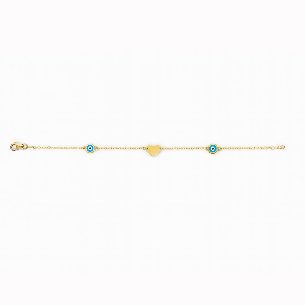 Altın Kalp Bilezik - Arvi Jewellery