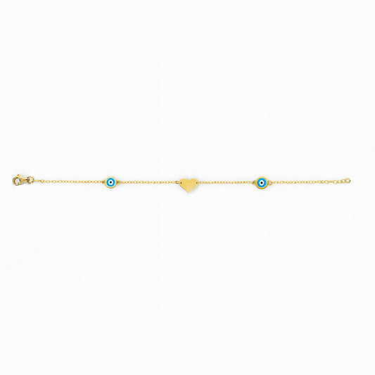 Altın Kalp Bilezik - Arvi Jewellery