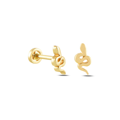Altın Büyük Yılan Piercing - Arvi Jewellery