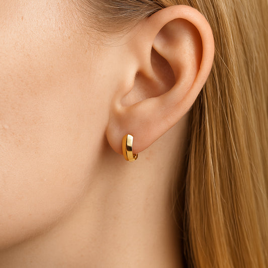 Çatı Halka Altın Küpe - Arvi Jewellery