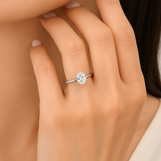 0,50 Karat Oval Pırlanta Tektaş Yüzük HRD Sertifikalı - Arvi Jewellery