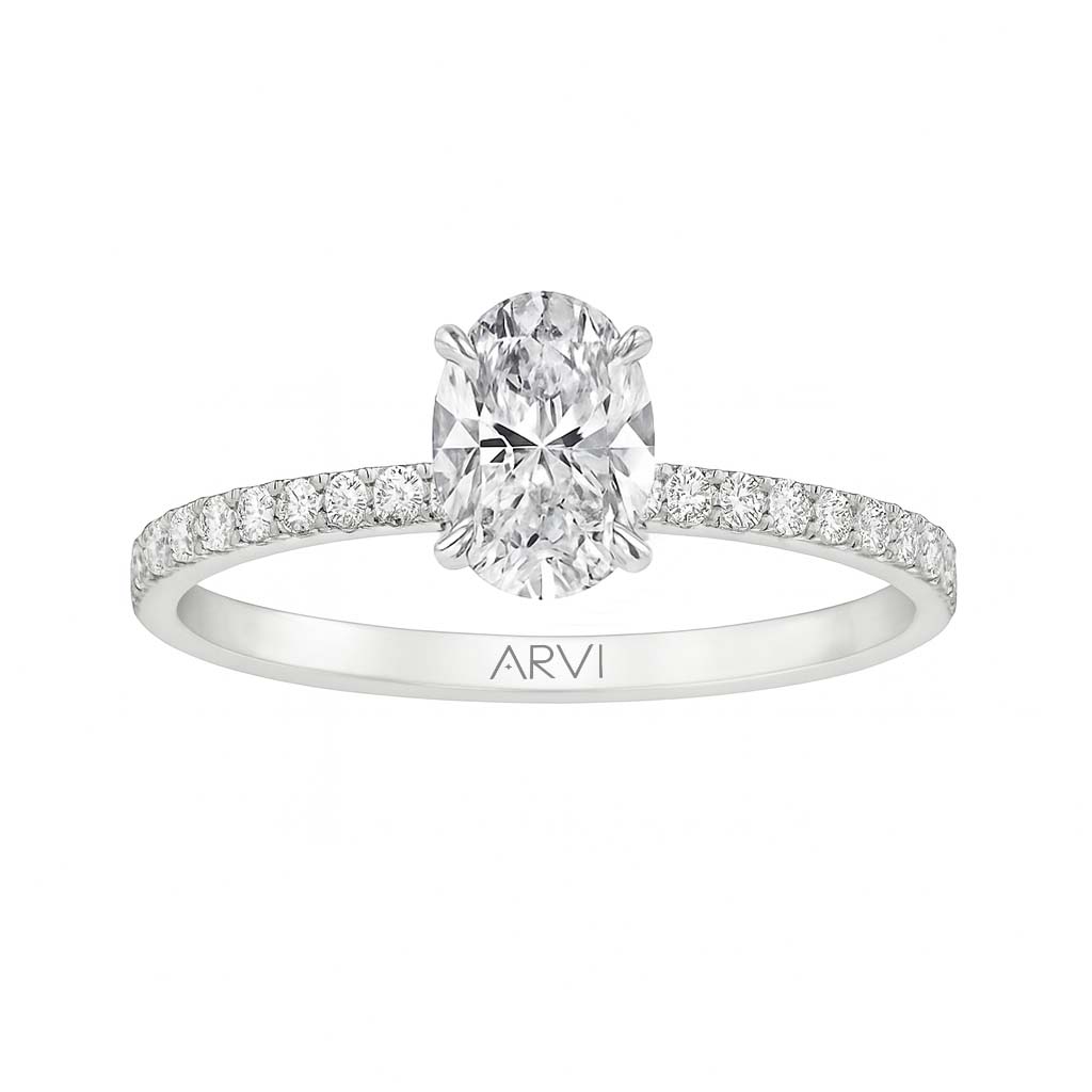 0,70 Karat Oval Tektaş Pırlanta Yüzük HRD Sertifikalı - Arvi Jewellery