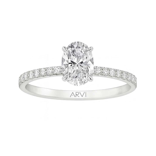 0,70 Karat Oval Tektaş Pırlanta Yüzük HRD Sertifikalı - Arvi Jewellery