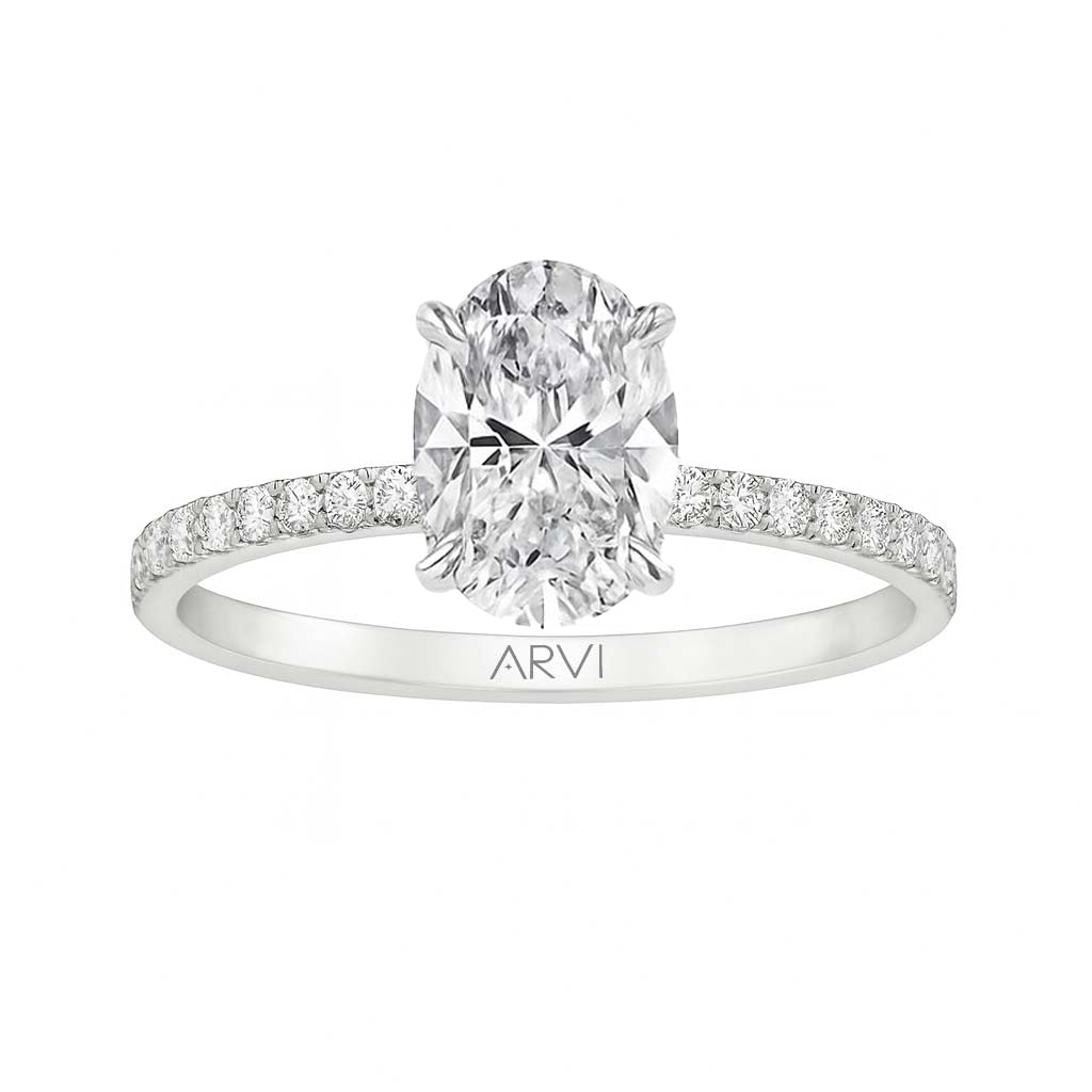 0,90 Karat Oval Tektaş Pırlanta Yüzük HRD Sertifikalı - Arvi Jewellery