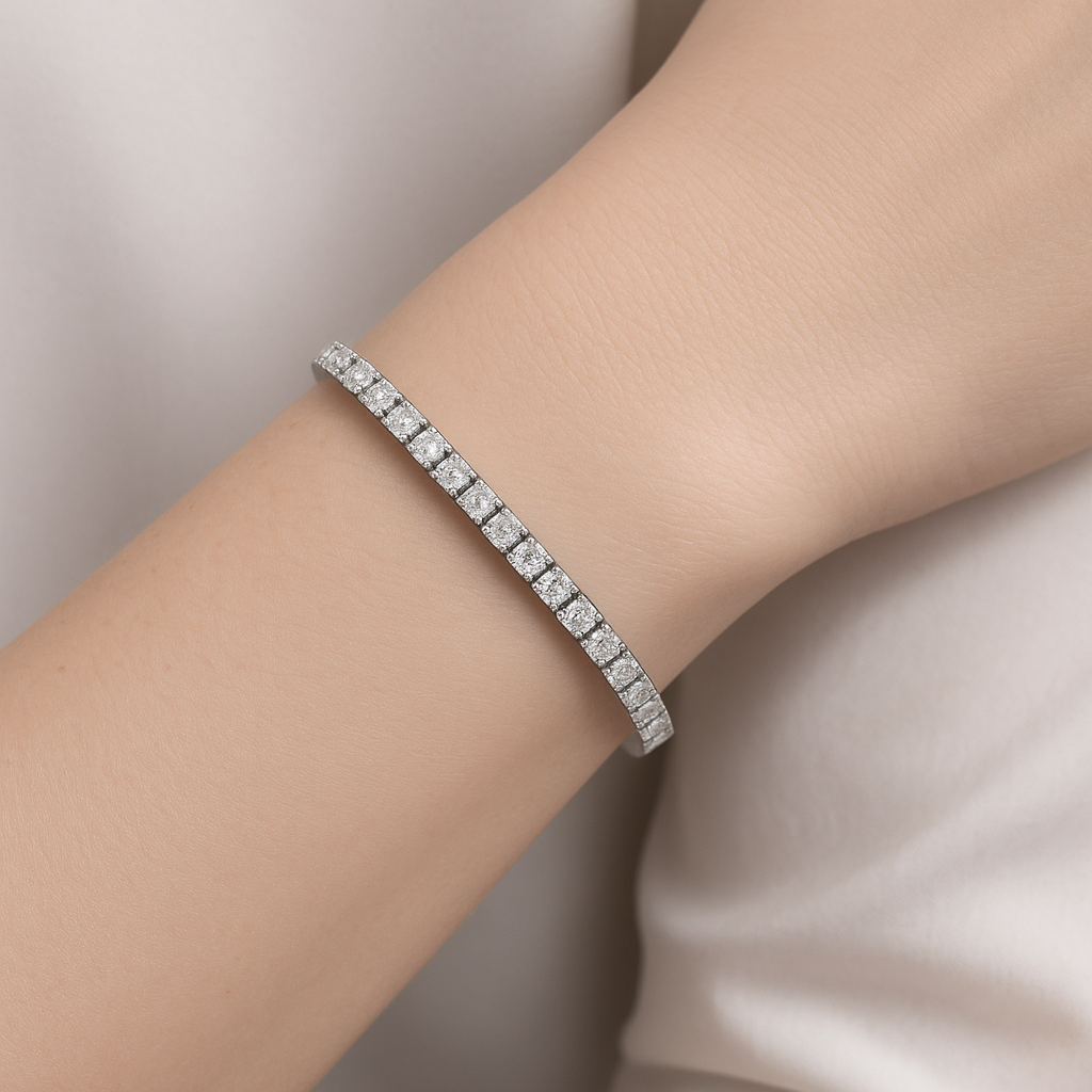 4,00 Karat Su Yolu Pırlanta Bilezik - Arvi Jewellery