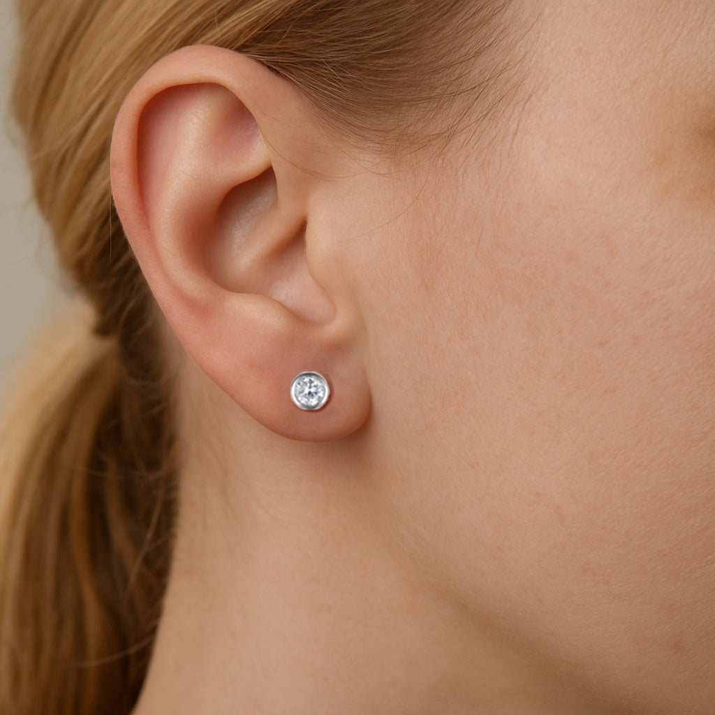 0,20 Karat Pırlanta Tektaş Küpe - Arvi Jewellery