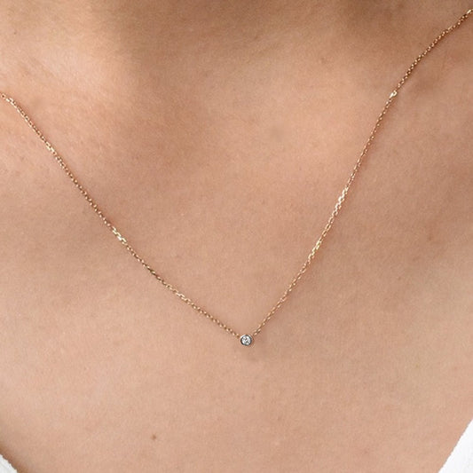 0,05 Karat Tektaş Pırlanta Kolye - Arvi Jewellery