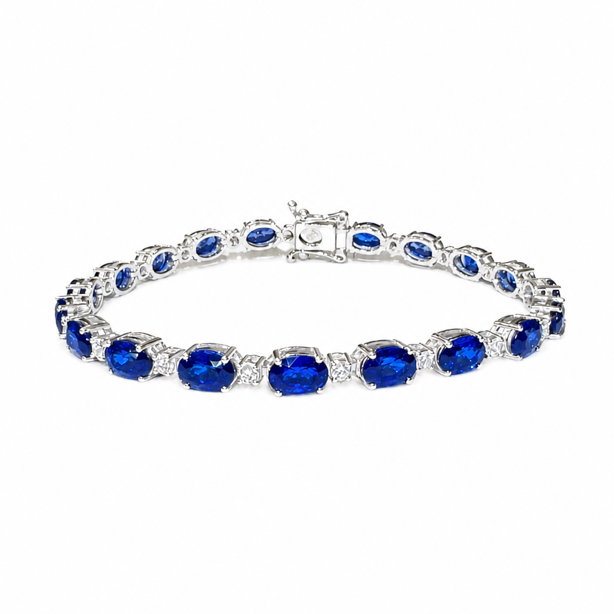 12,08 Karat Oval Safir Pırlanta Bilezik