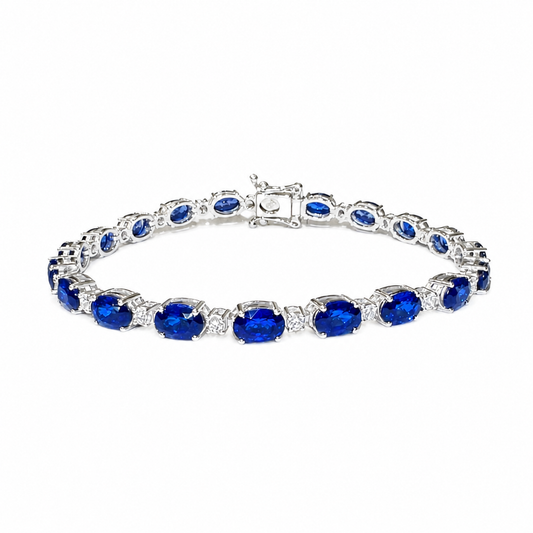 12,08 Karat Oval Safir Pırlanta Bilezik