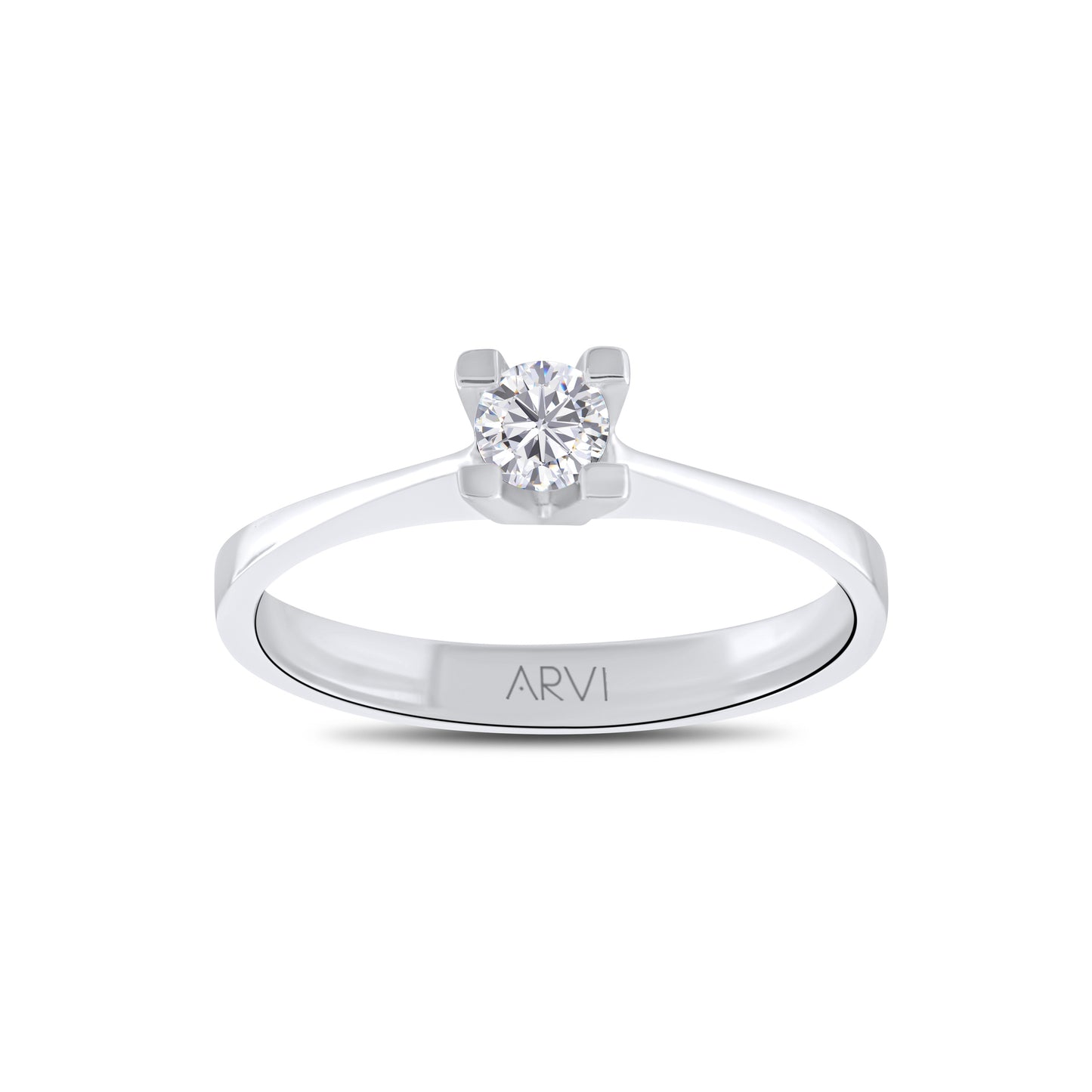 Zamansız şıklığıyla dikkat çeken 14 ayar beyaz altın kadın tektaş yüzük, ışıltılı pırlanta taşı ve modern tasarımıyla öne çıkıyor.