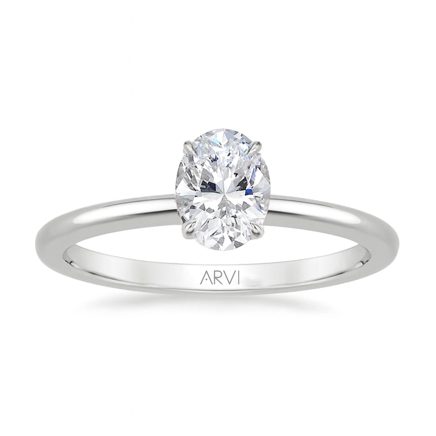 0,70 Karat Oval Pırlanta Tektaş Yüzük HRD Sertifikalı - Arvi Jewellery
