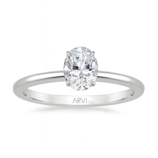 0,70 Karat Oval Pırlanta Tektaş Yüzük HRD Sertifikalı - Arvi Jewellery