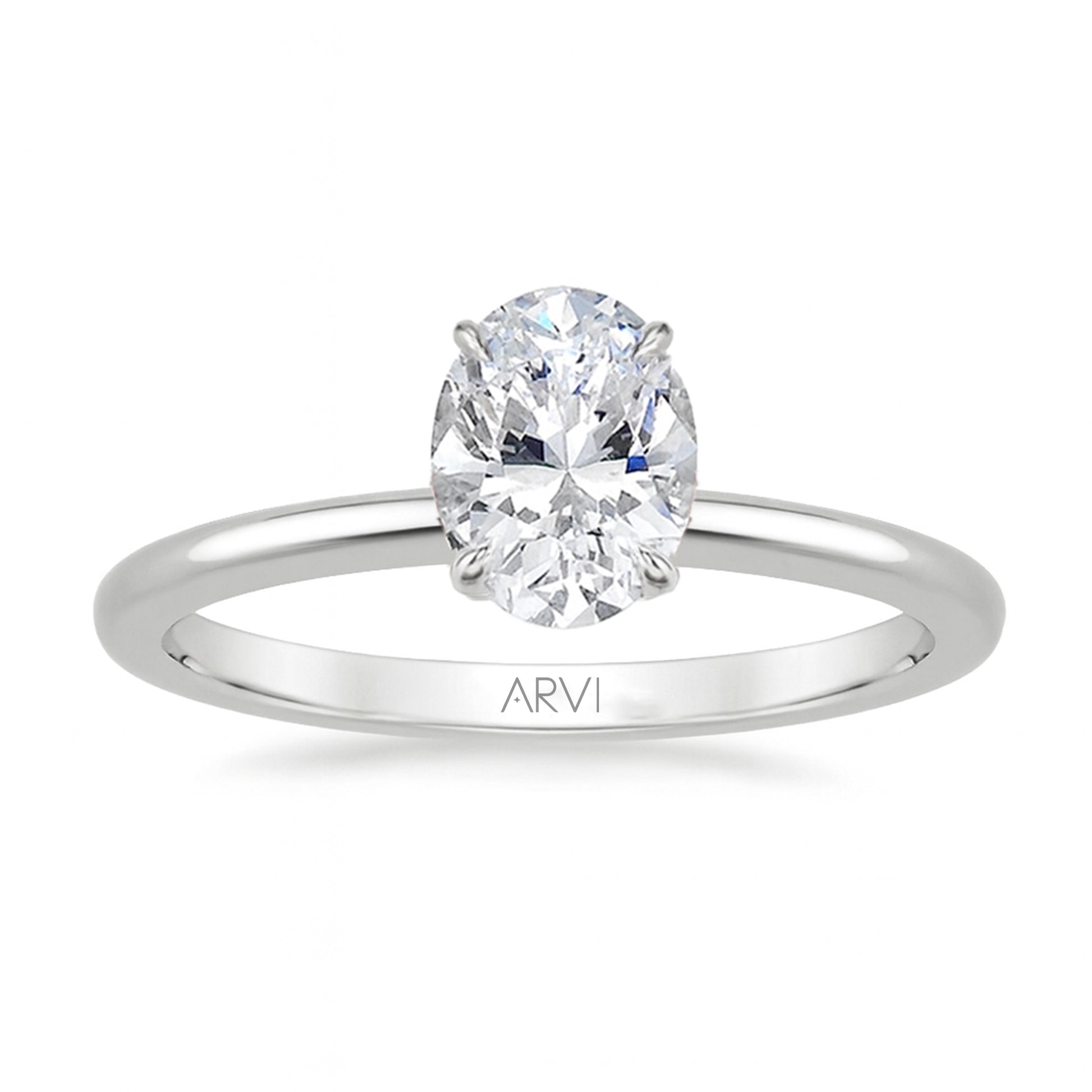 1,00 Karat Oval Pırlanta Tektaş Yüzük HRD Sertifikalı - Arvi Jewellery