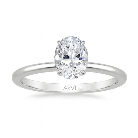 1,00 Karat Oval Pırlanta Tektaş Yüzük HRD Sertifikalı - Arvi Jewellery