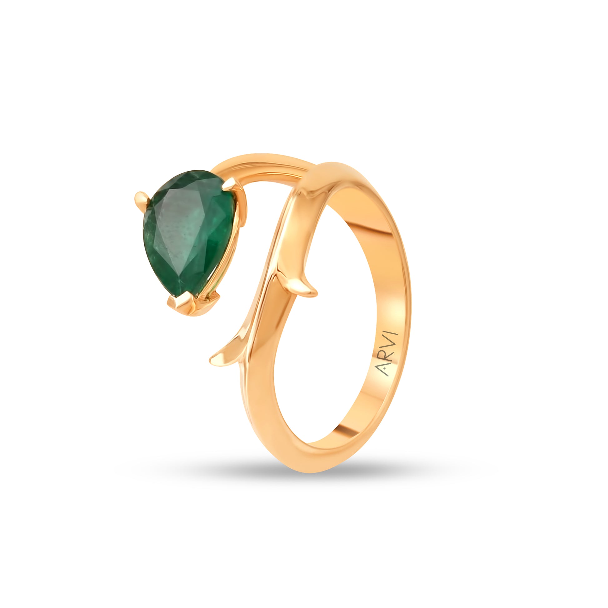 1,22 Karat Damla Zümrüt Yüzük - Arvi Jewellery