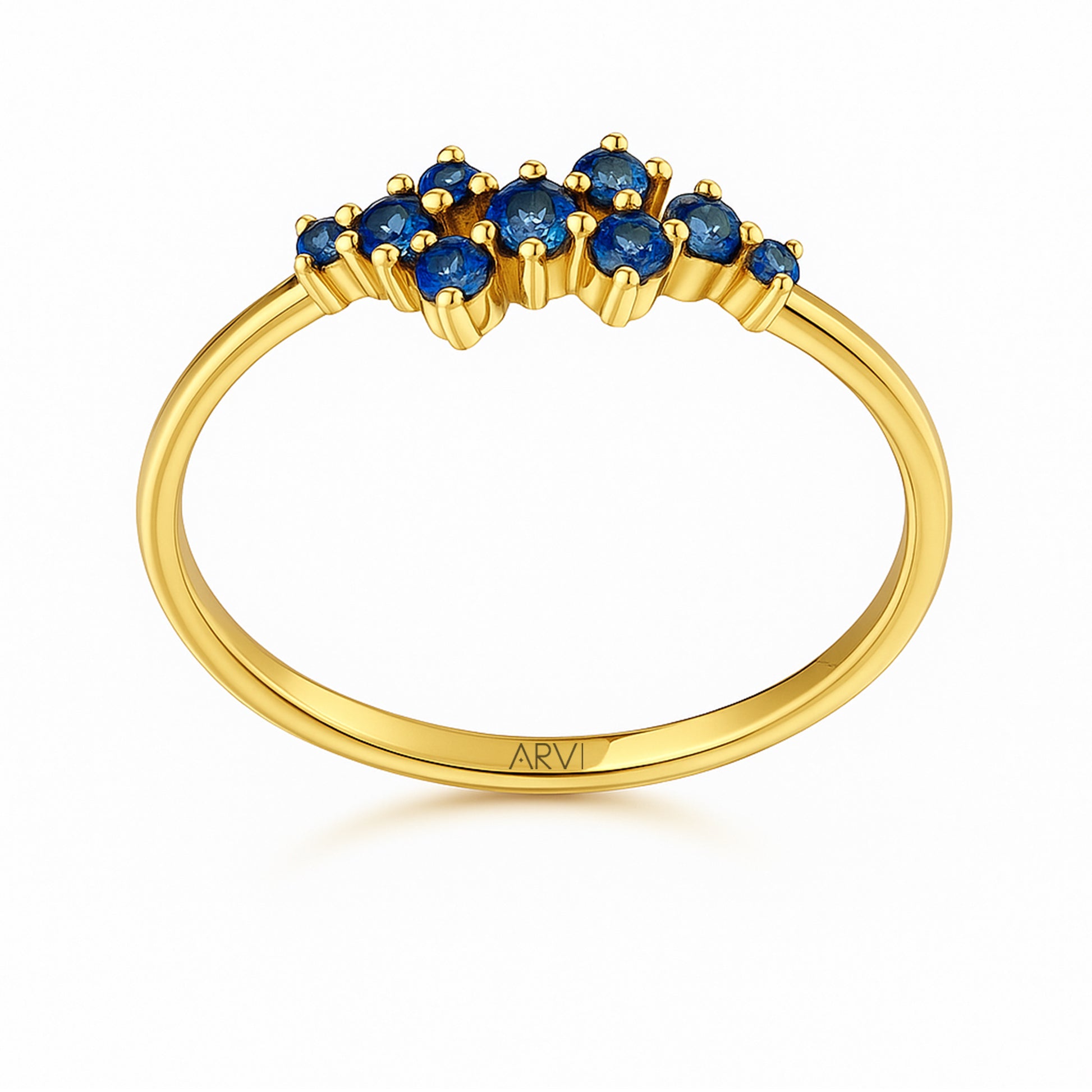 0,18 Karat Mavi Pırlanta Yüzük - Arvi Jewellery