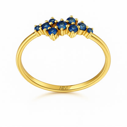 0,18 Karat Mavi Pırlanta Yüzük - Arvi Jewellery