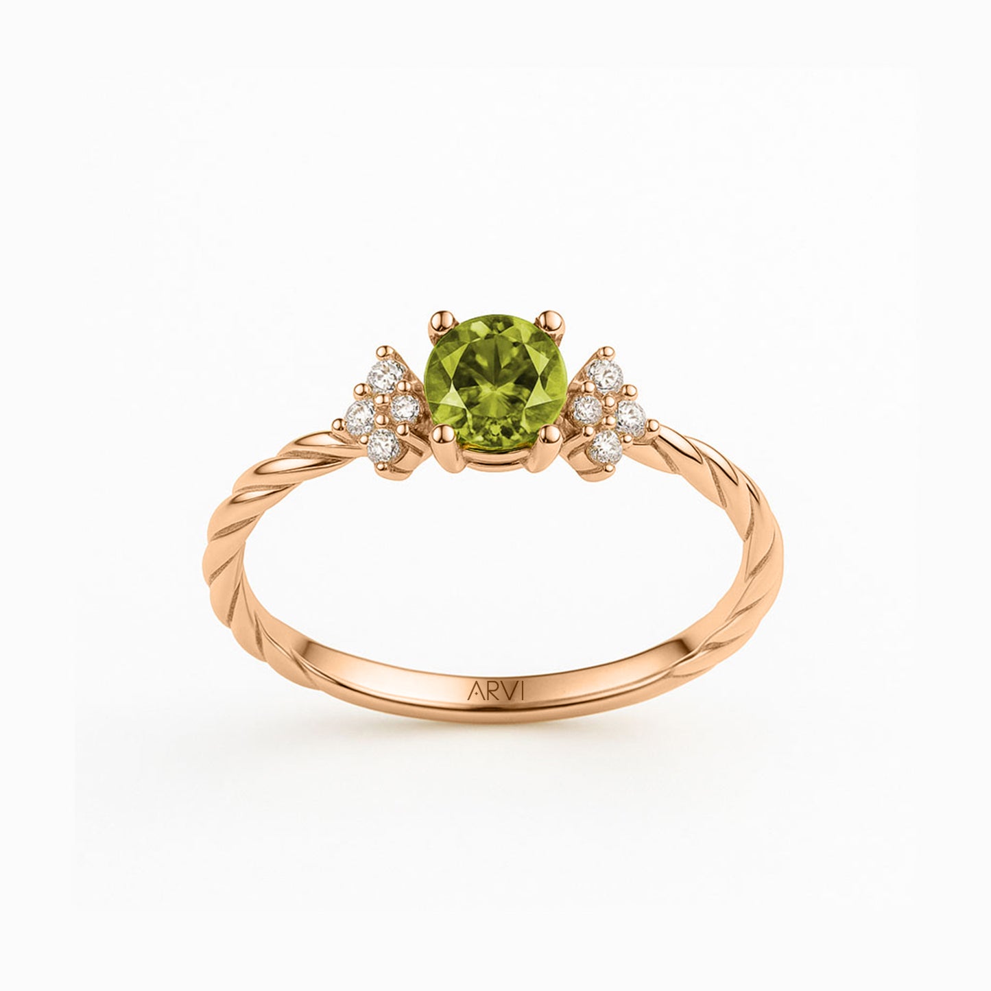 0,68 Karat Peridot Pırlanta Yüzük - Arvi Jewellery