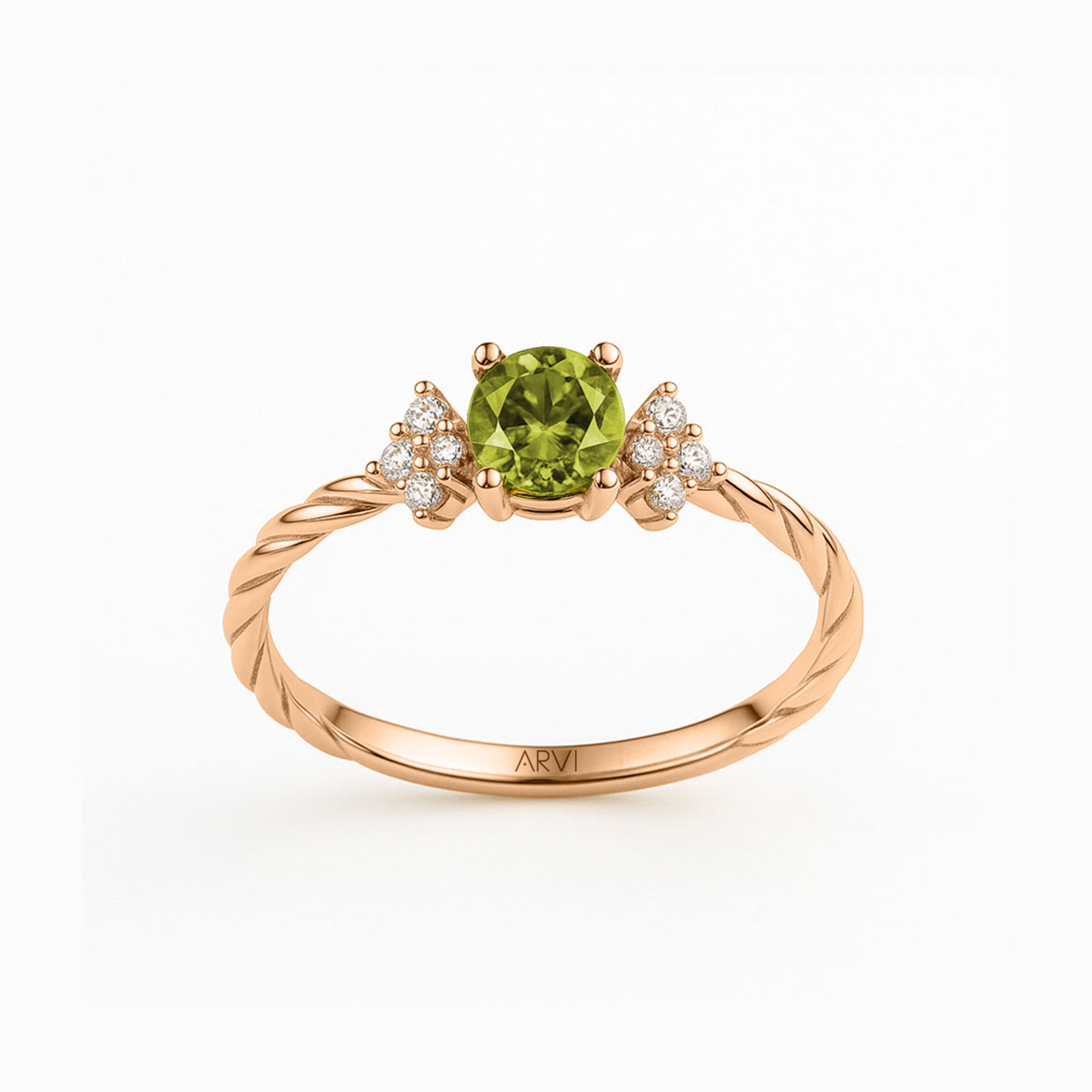 0,68 Karat Peridot Pırlanta Yüzük - Arvi Jewellery