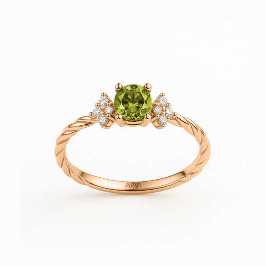 0,68 Karat Peridot Pırlanta Yüzük - Arvi Jewellery