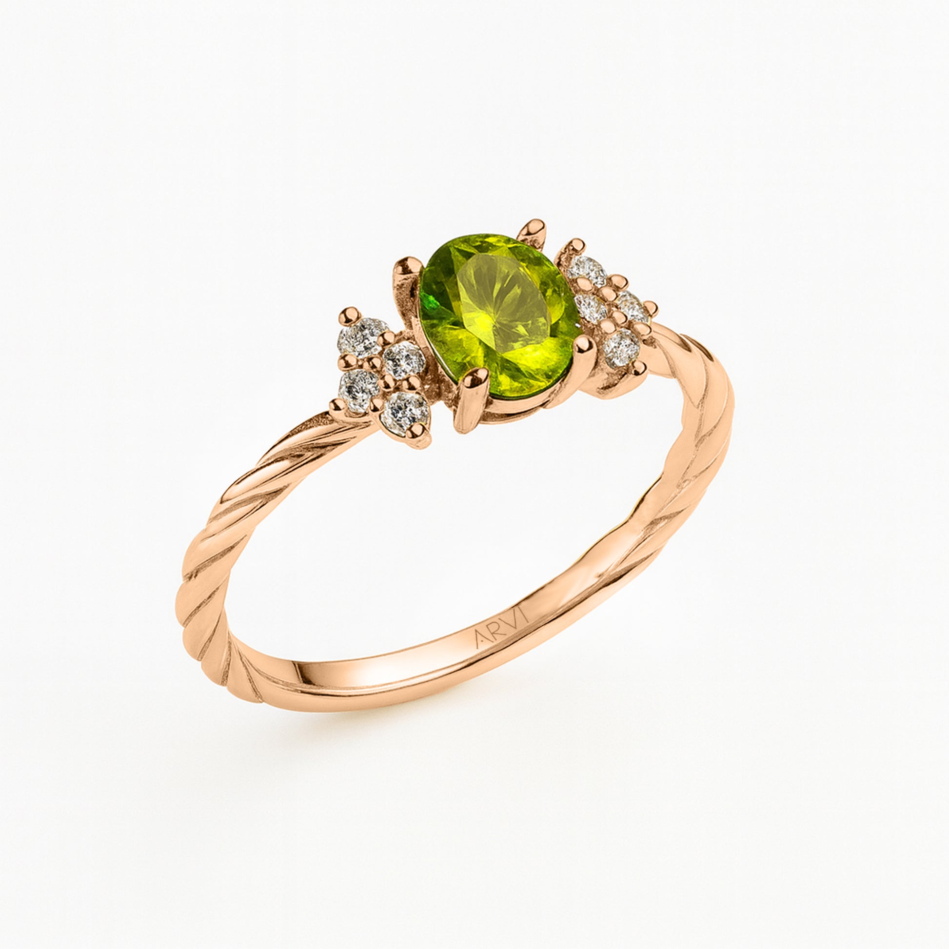 0,68 Karat Peridot Pırlanta Yüzük - Arvi Jewellery