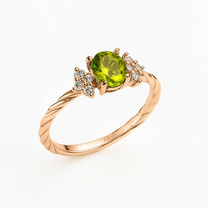 0,68 Karat Peridot Pırlanta Yüzük - Arvi Jewellery