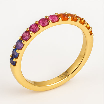 0,56 Karat Multi Safir Yüzük - Arvi Jewellery