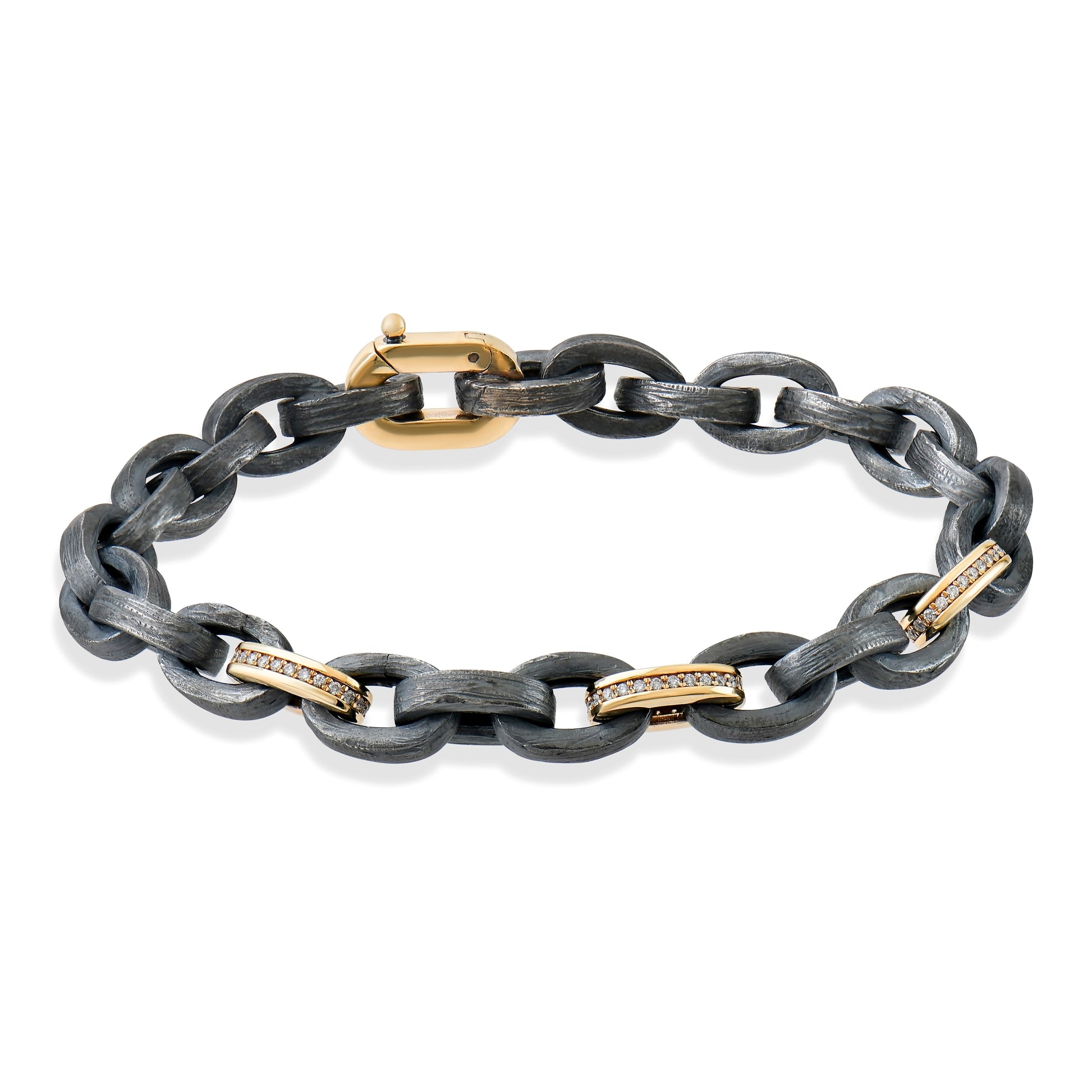 Dört Altın Pırlanta Halkalı Erkek Bileklik - Arvi Jewellery