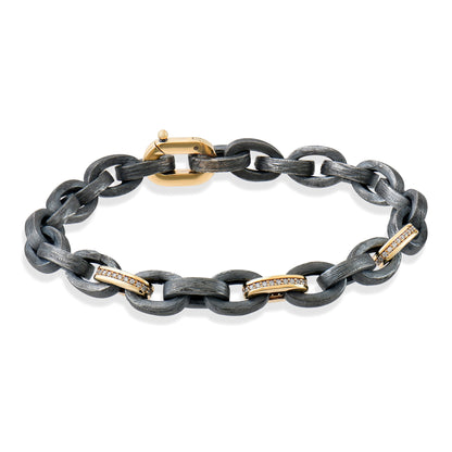 Dört Altın Pırlanta Halkalı Erkek Bileklik - Arvi Jewellery