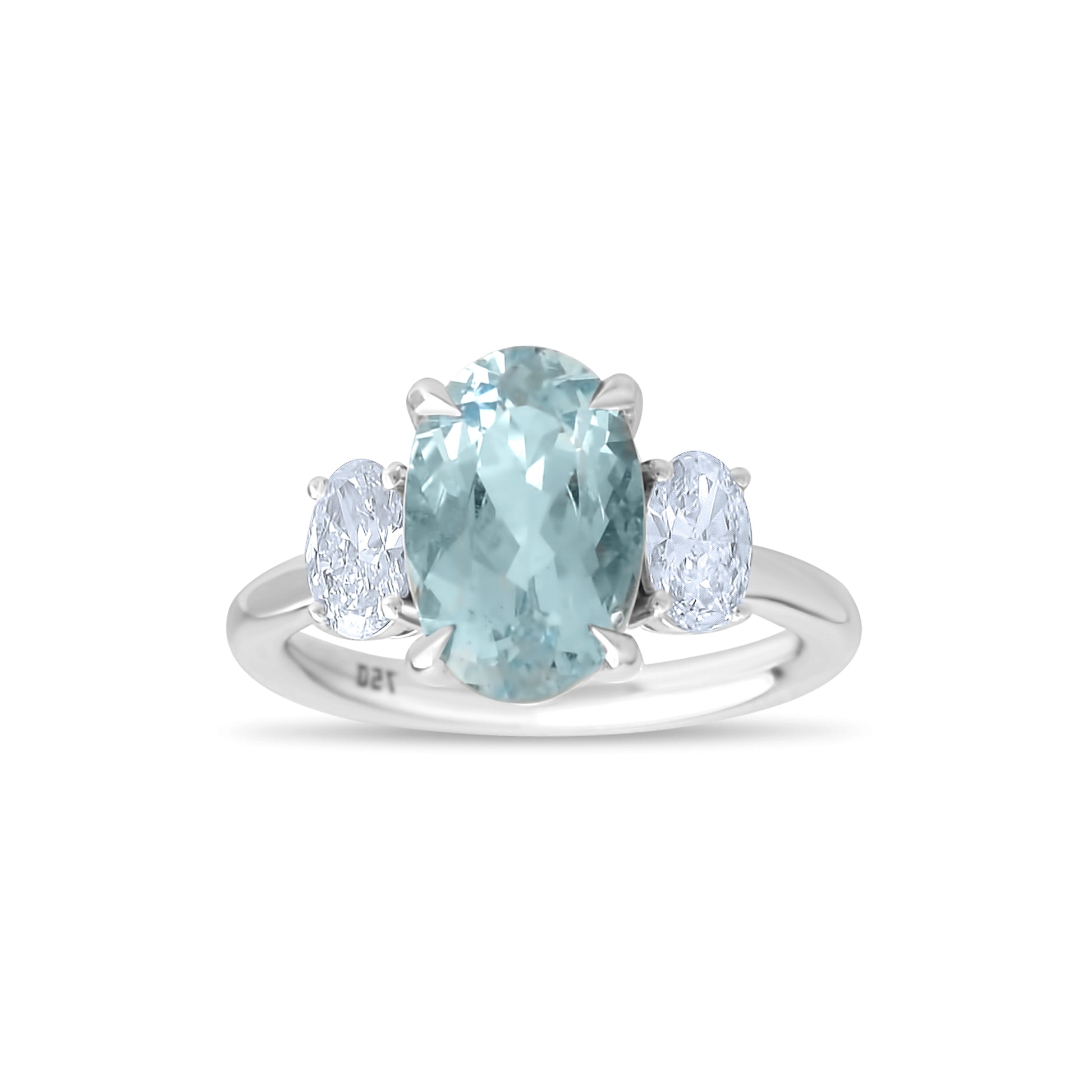 3,46 Karat Oval Aquamarine Pırlanta Yüzük - Arvi Jewellery