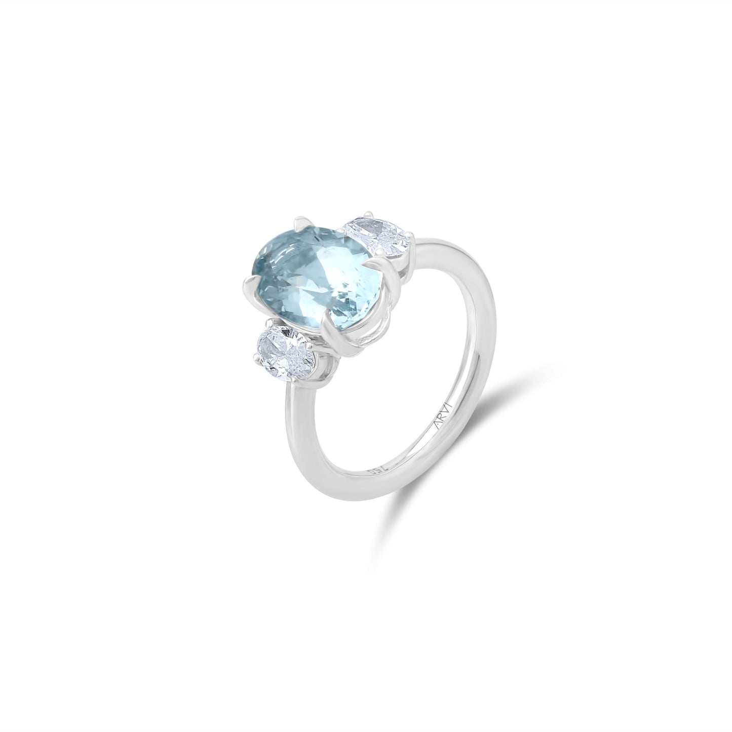 3,46 Karat Oval Aquamarine Pırlanta Yüzük - Arvi Jewellery